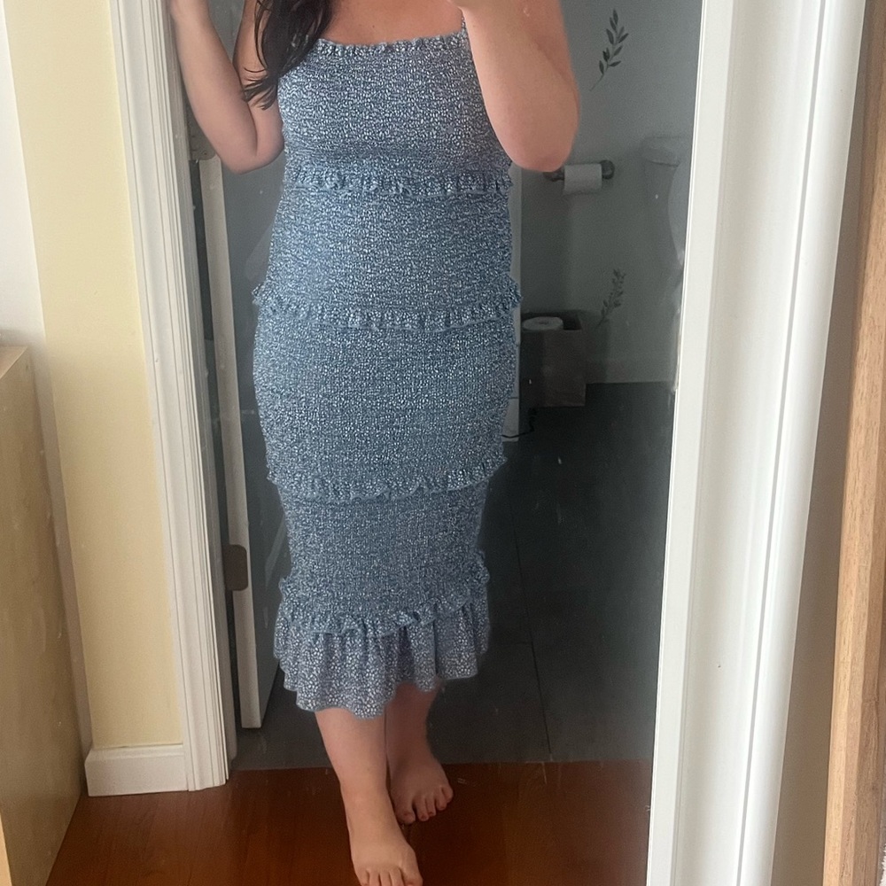 Blue Patterned Women's Dress